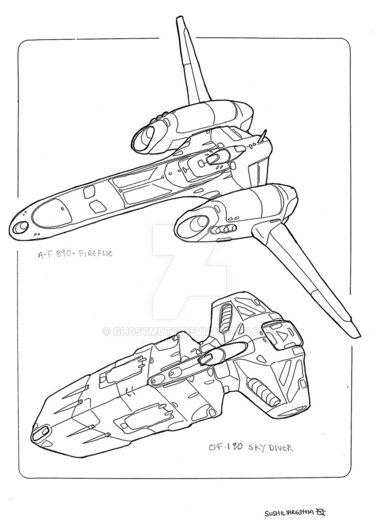 762x1048 Spaceships Fighter By Gh0stmutt