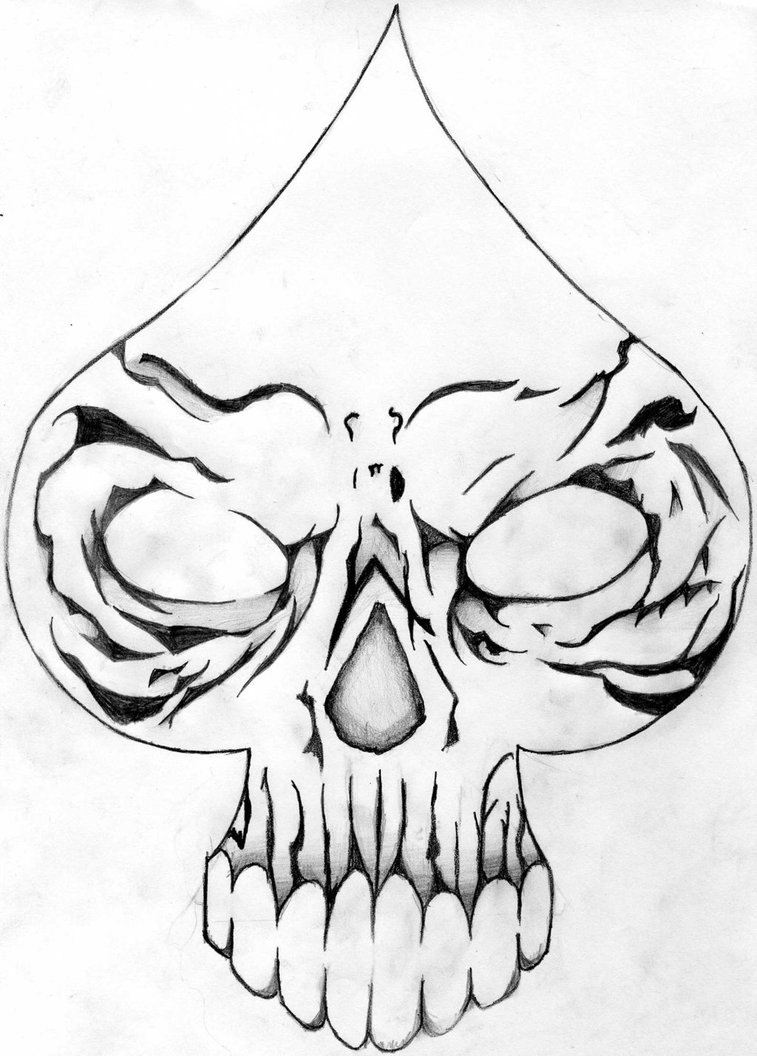 757x1056 Spade Skull By Domi107