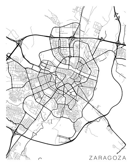 440x550 Zaragoza Map, Spain