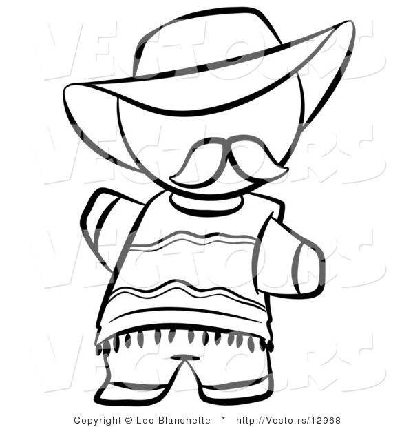 600x620 Vector Of Spanish Person In A Hat