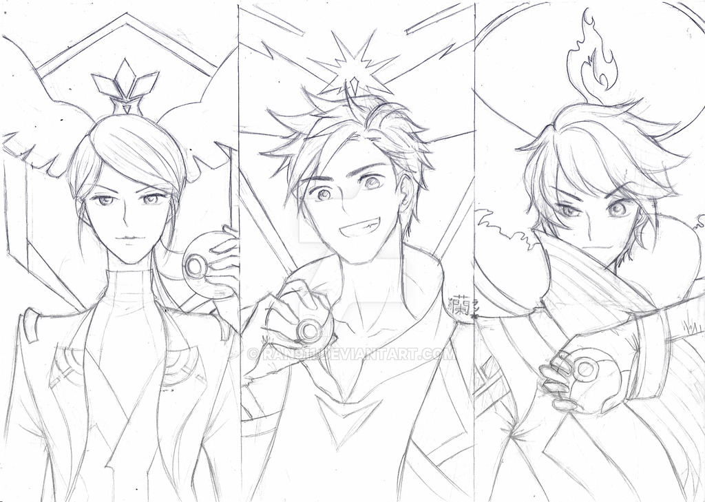 1024x729 Pokemon Go All Team Leader By Ran911