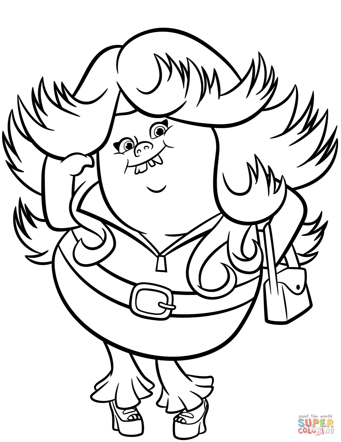 1096x1418 Lady Glitter Sparkles From Trolls Coloring Page Free Printable