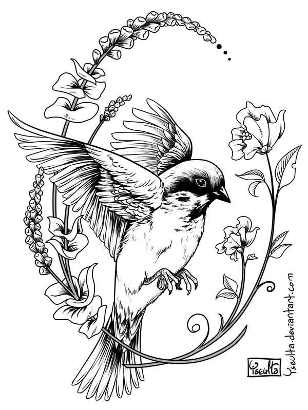 600x799 Silly Sparrow Tattoo By Yseulta