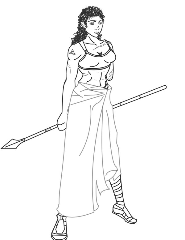 600x776 Arachidamia, Line Drawing By Arelia