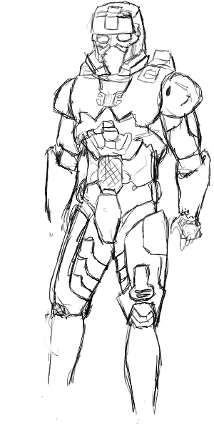 300x620 Halo 3 Eod Spartan Sketch By Kwame The Ninja