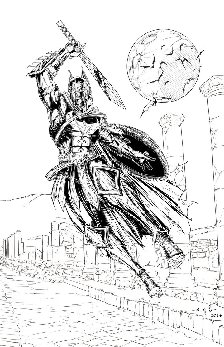 719x1111 Spartan Batman By Aqb Draw