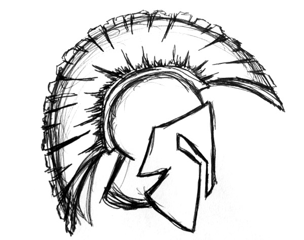 600x473 How To Draw A Spartan Helmet Step By Step