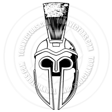 460x460 Monochrome Spartan Helmet Illustration By Geoimages Toon Vectors