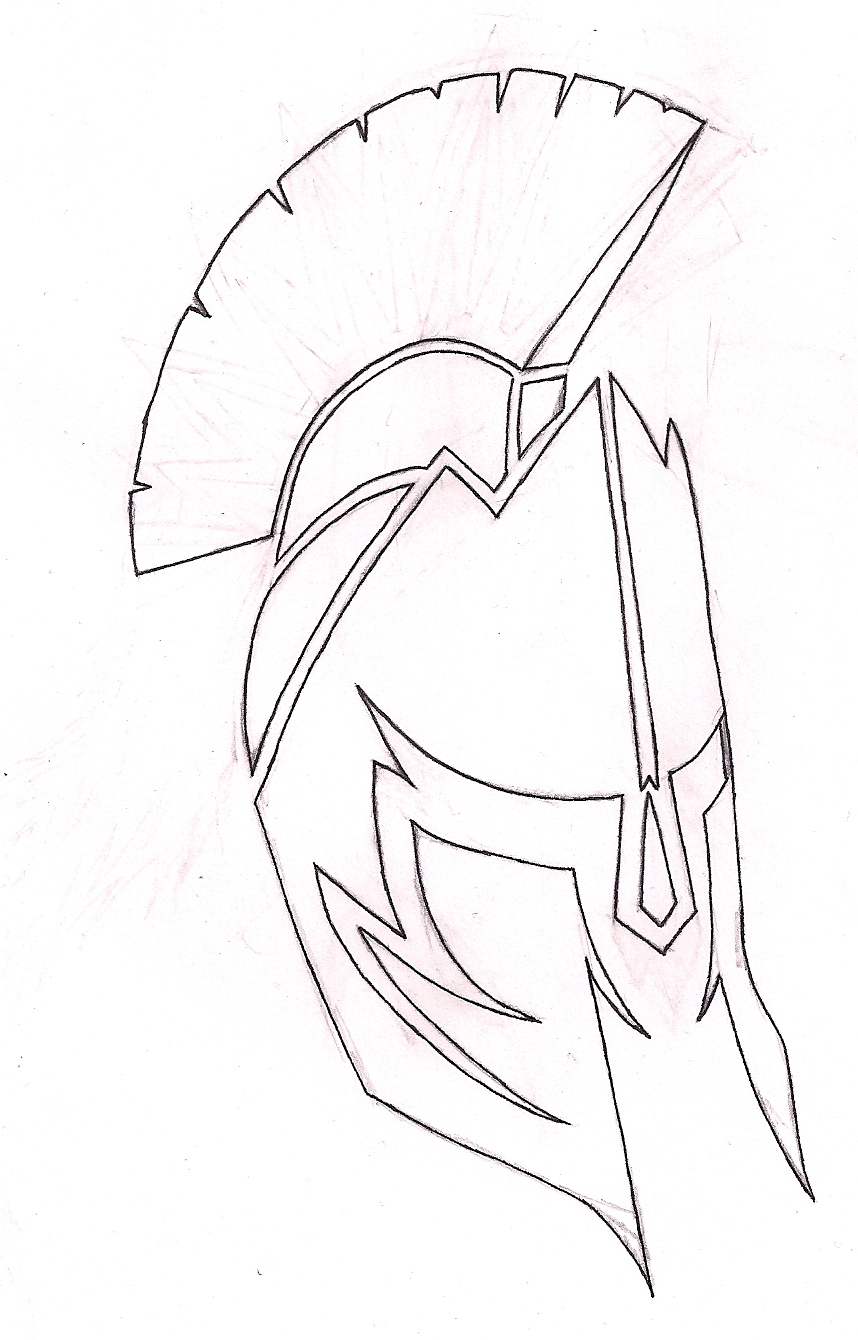 858x1340 Spartan Shield Drawing