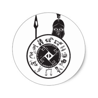 324x324 Spartan Shield Stickers Zazzle