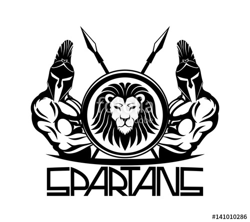 500x445 Spartans With Shield And Spears. Stock Image And Royalty Free