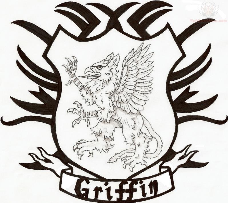 798x712 Griffin Shield Tattoo Design