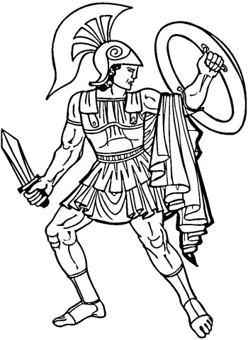 350x480 Spartan Coloring Pages