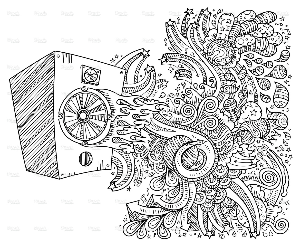 1235x1014 Speaker Doodles, Neat And Detailed, Strokes