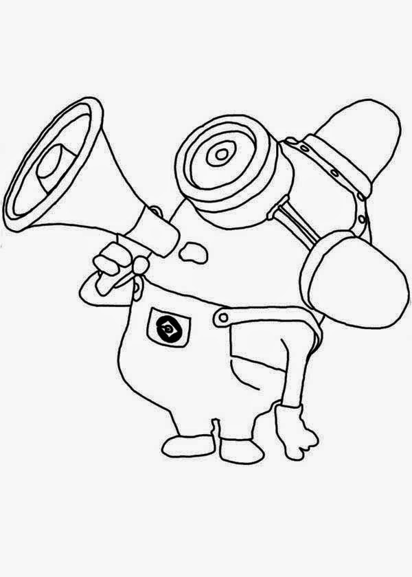 600x840 Despicable Me Minions With Speakers Coloring Pages Coloring
