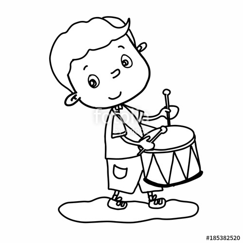 500x500 Cute Boy Cartoon Illustration Drawing Playing Drum And Speaking