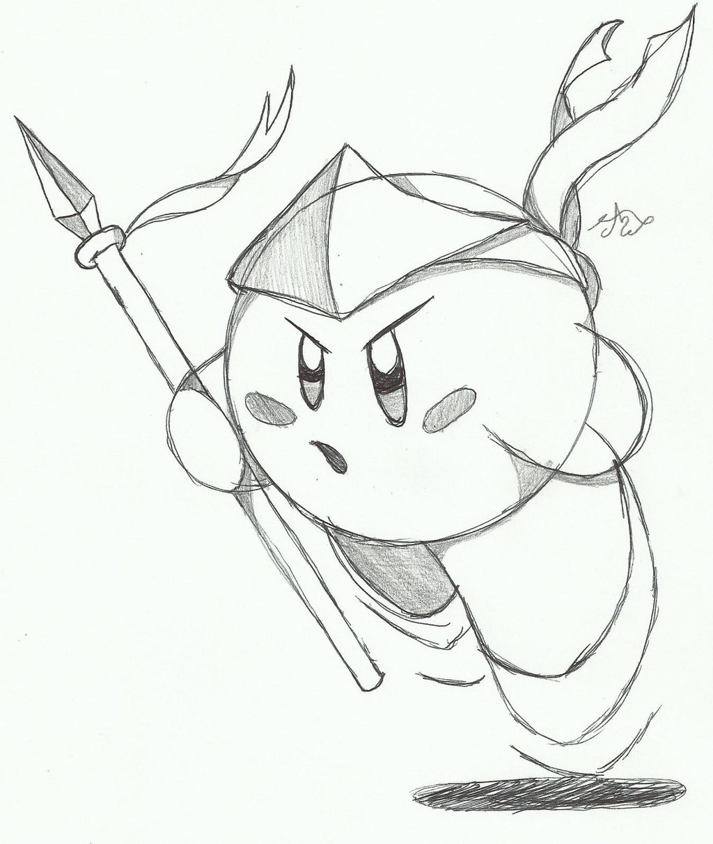 1024x1213 Spear Kirby Sketch By Thespiritwarrior