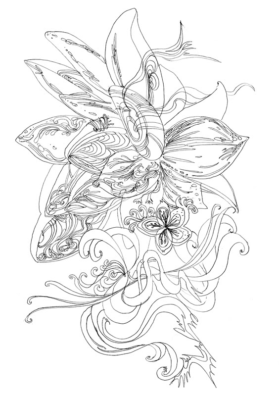 564x800 Flower Drawings With Color For Kids Tumblr In Black And White