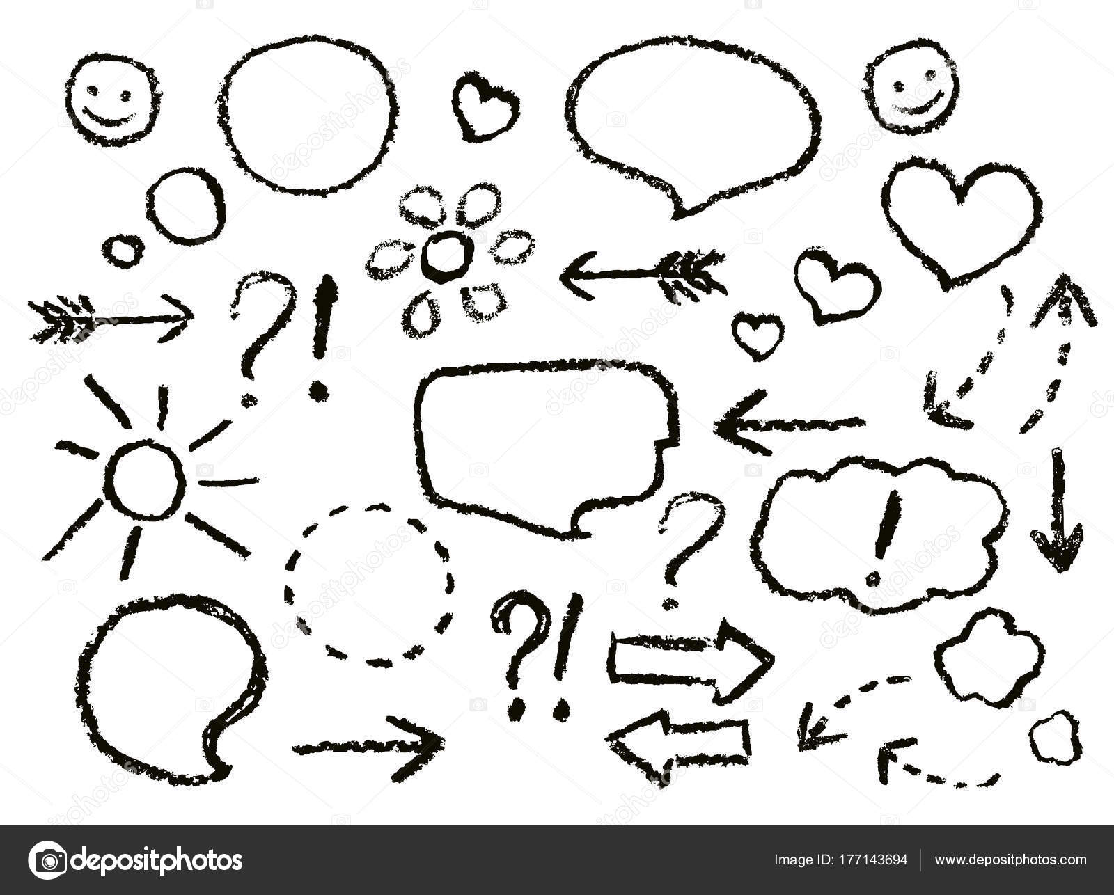 1600x1286 Drawing Speech Bubbles Crayon Arrows Heart Shape Smile Sign