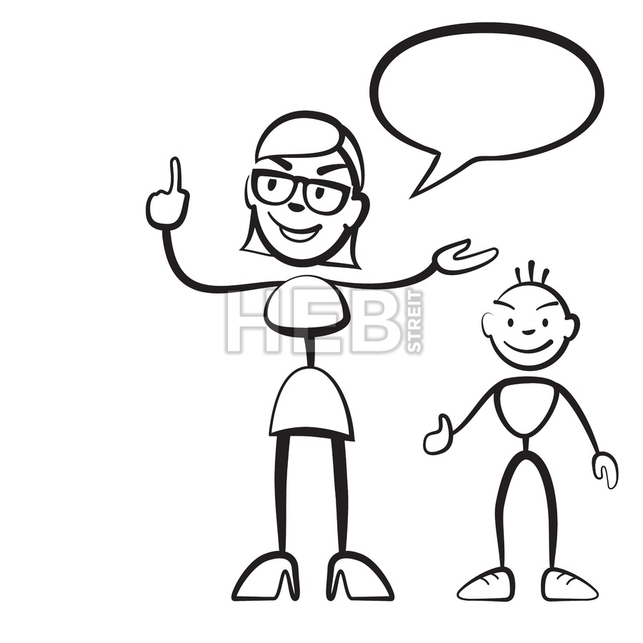 900x900 Stick Figure Persona Woman With Child And Speech Bubble Hebstreits