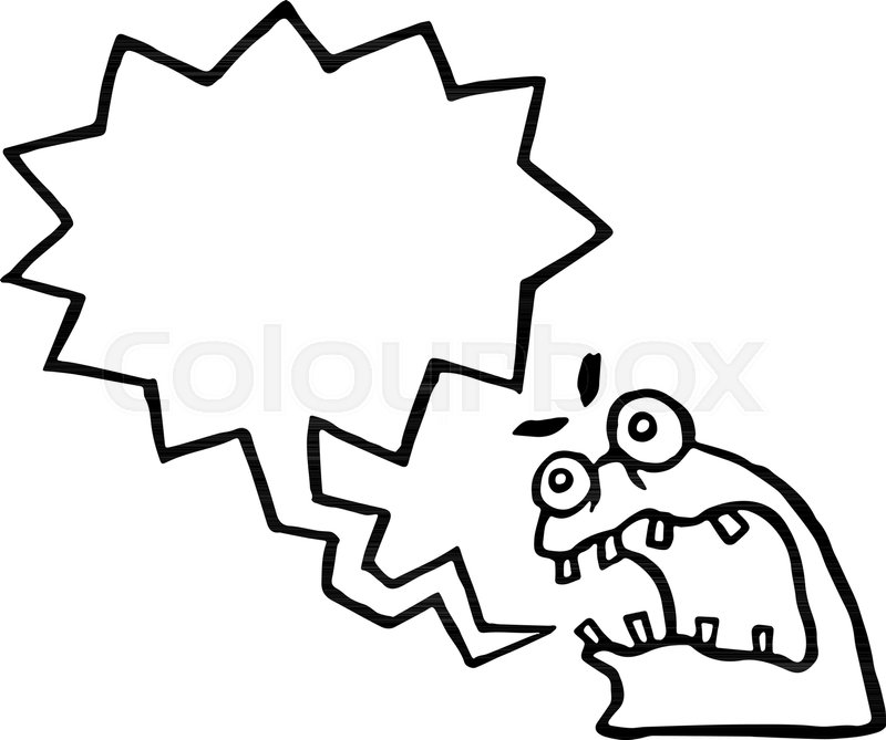 800x669 Angry Knot Monster Screams. Speech Bubble. Cartoon Cool Isolated