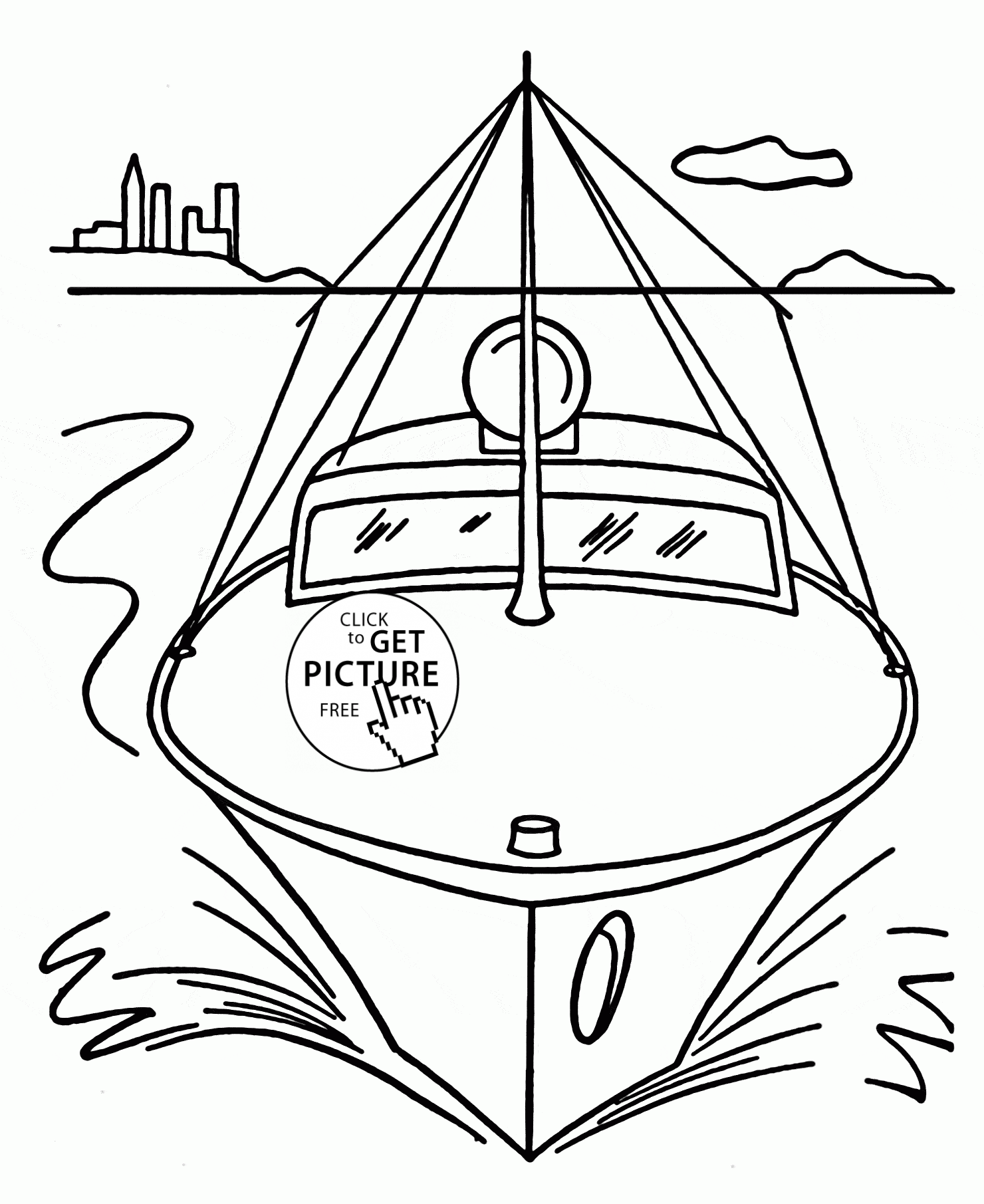 1480x1811 Speed Boat Front Coloring Page For Kids, Transportation Coloring