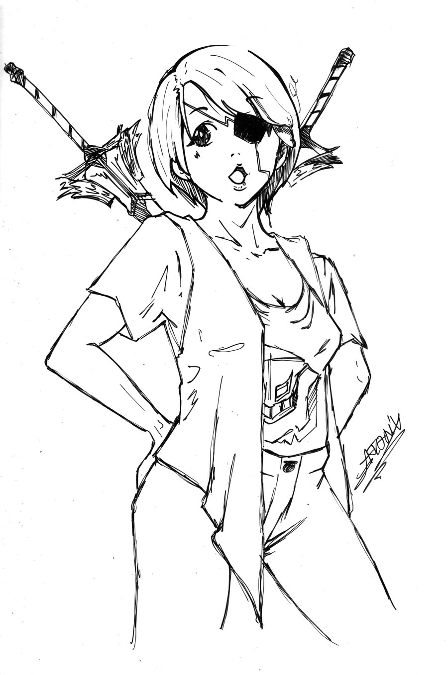 900x1357 Sword Girl Speed Drawing By Satanix666