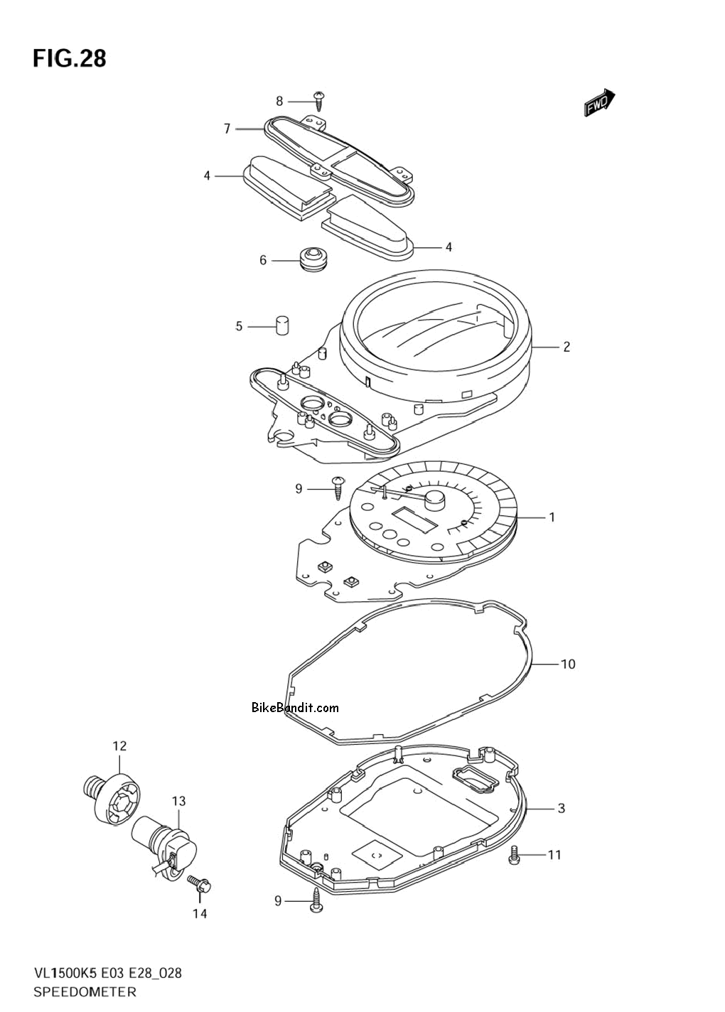 1020x1424 2005 Suzuki Boulevard C90 Vl1500 Speedometer Parts