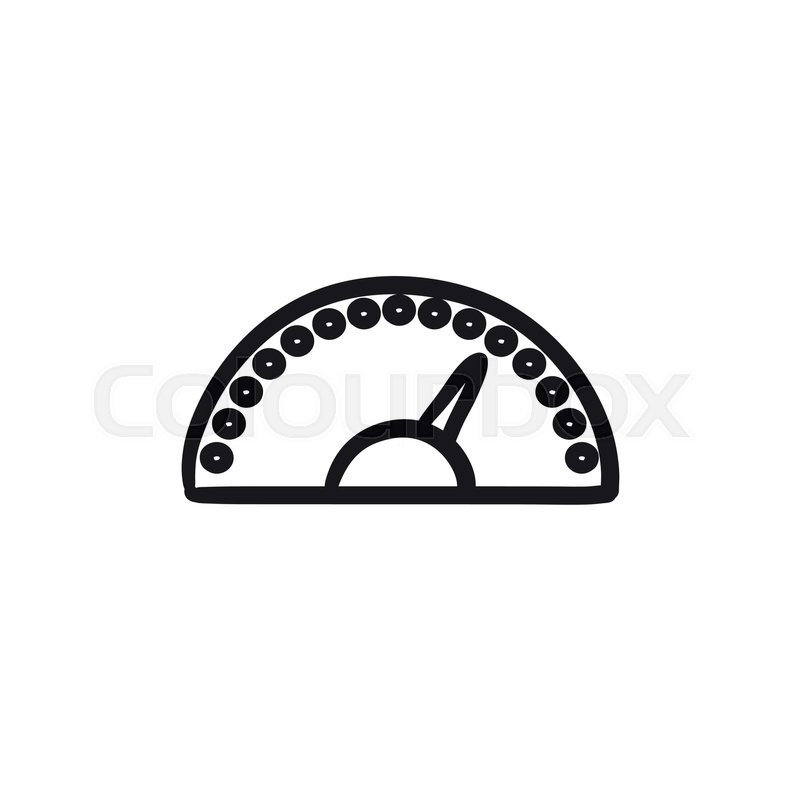 800x800 Speedometer Vector Sketch Icon Isolated On Background. Hand Drawn