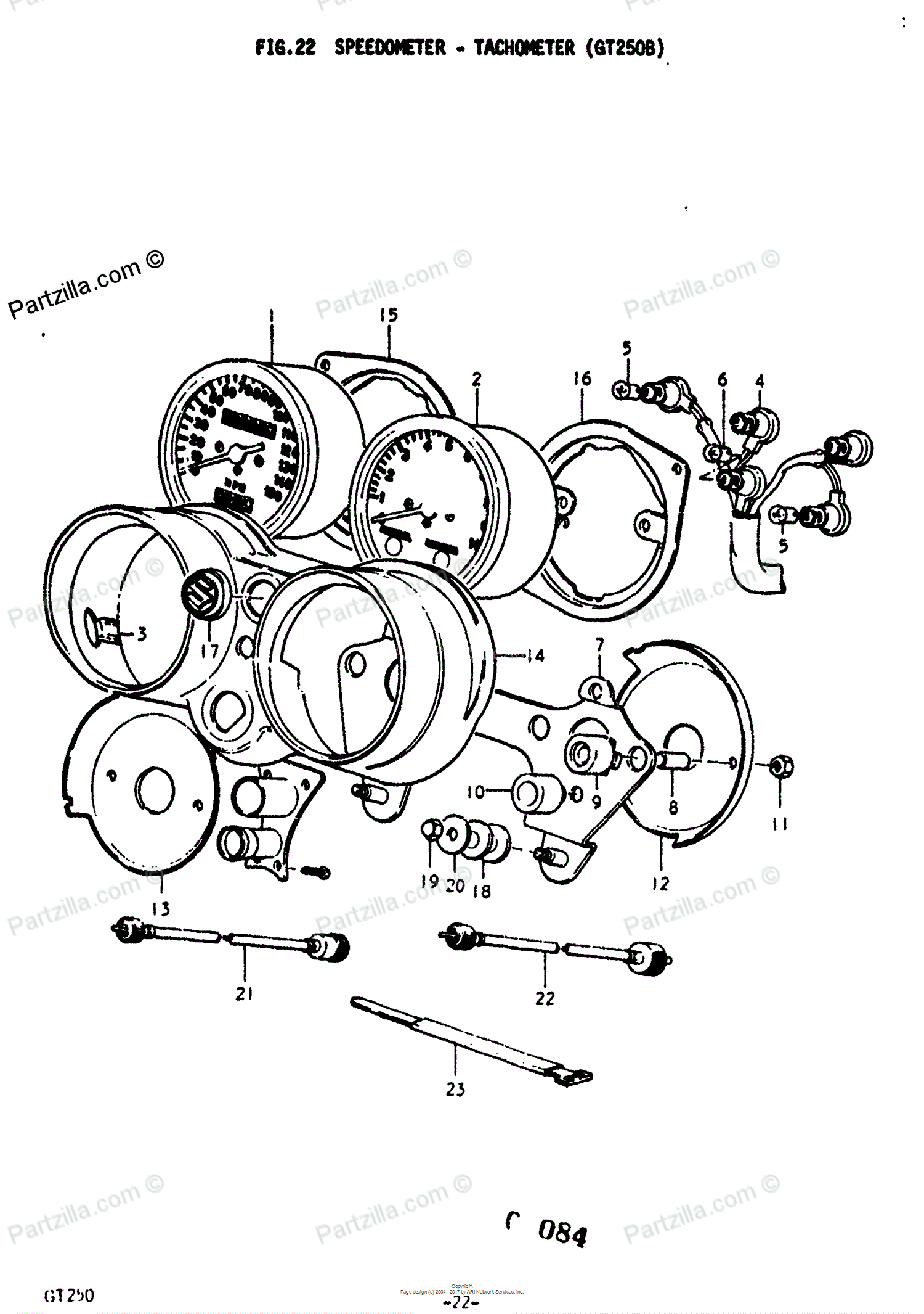 1500x2131 Suzuki Motorcycle 1976 Oem Parts Diagram For Speedometer