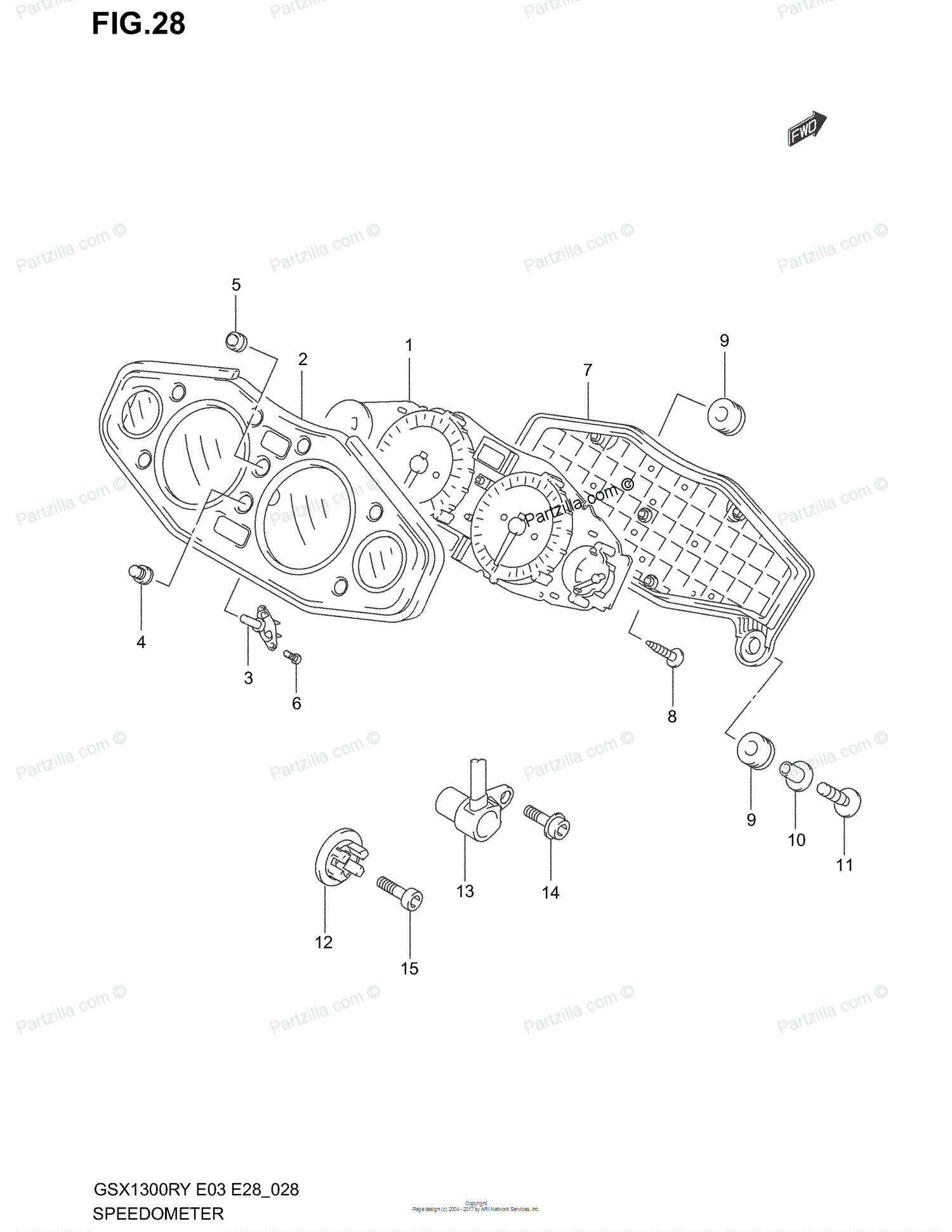 1500x1941 Suzuki Motorcycle 2002 Oem Parts Diagram For Speedometer