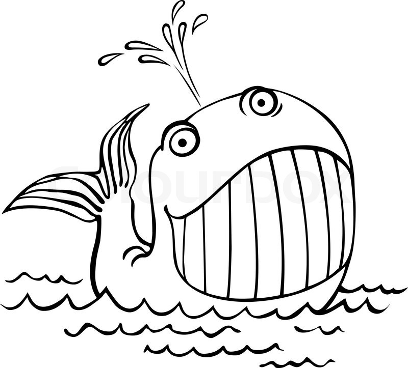 800x723 Drawing A Smiling Whale Stock Vector Colourbox