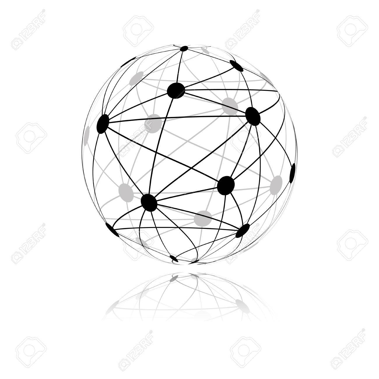 1300x1300 Global Network Sphere Icon. Vector Royalty Free Cliparts, Vectors