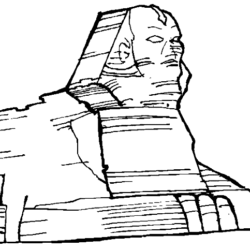 250x250 Great Sphinx Of Giza Drawing, Pencil, Sketch, Colorful, Realistic