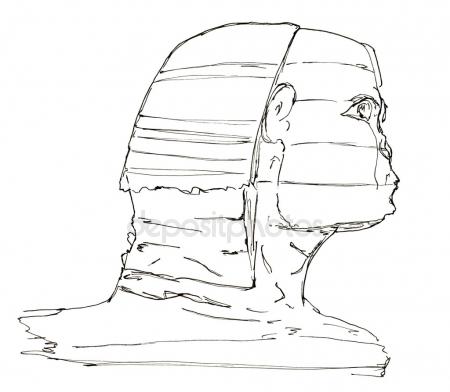 450x392 The Sphinx And The Great Pyramid, Giza, Egypt. Isolated On White