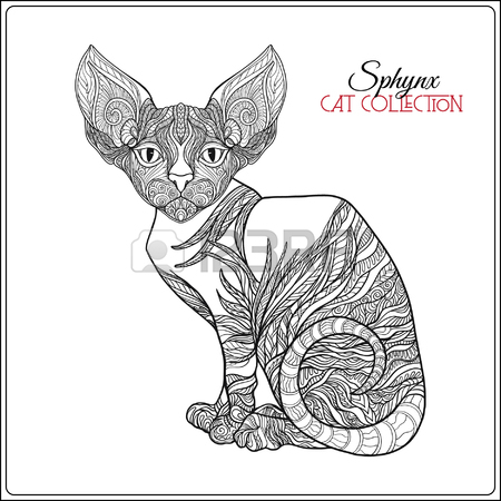 450x450 Decorative Sphynx Cat. Vector Illustration. This Illustration