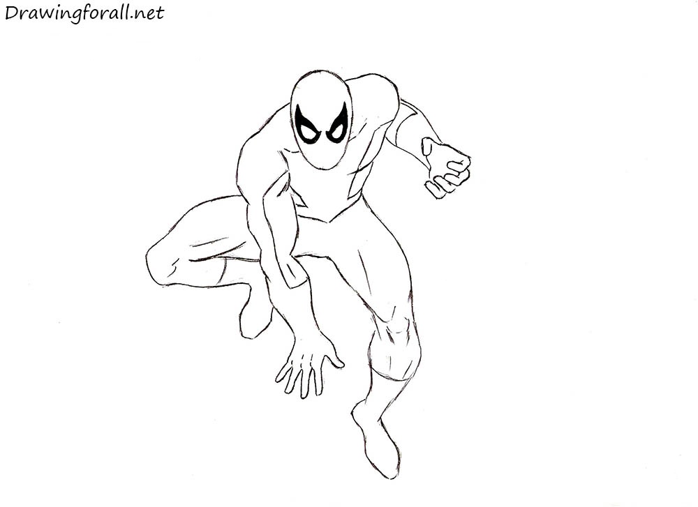 1000x727 Drawn Spider Man Easy Draw
