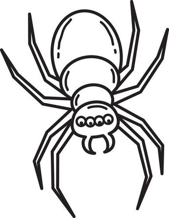 345x445 Free Printable Halloween Spider Coloring Page For Kids Simple