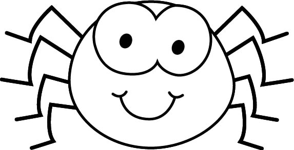573x293 Black White Cartoon Spider Coloring Page Kids Coloring Pages