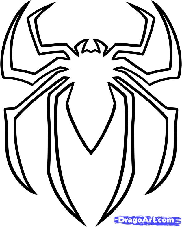 630x783 How To Draw The Spiderman Logo, Spiderman Symbol, Step By Step