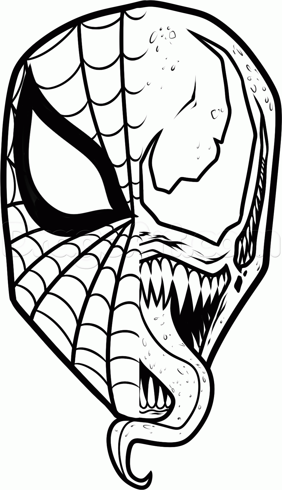 927x1608 Printable Spider Man Face Drawing