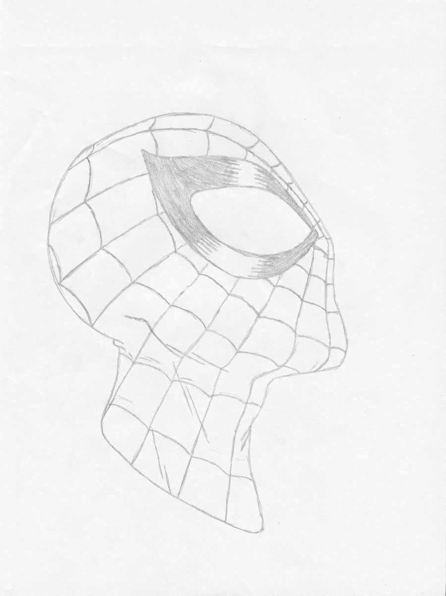 900x1204 Spider Man Face Sketch By Roach97