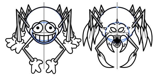 520x247 Cartoon Spider Step By Step Drawing Lesson