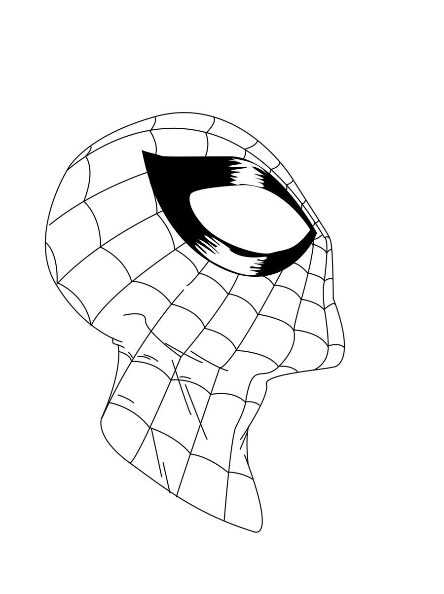 900x1204 Spider Man Face Sketch
