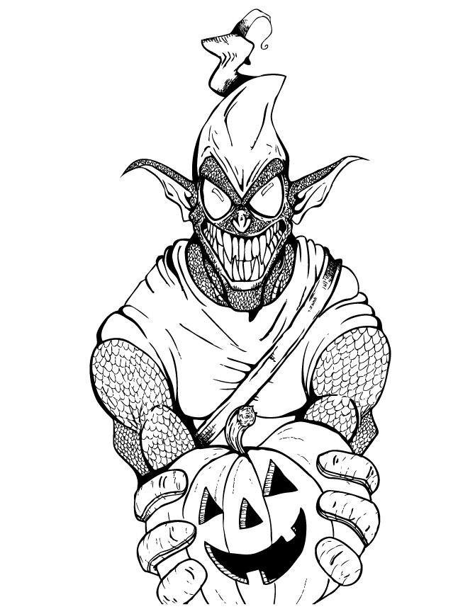 670x867 Green Goblin From Spider Man Cartoon Coloring Page H Amp M