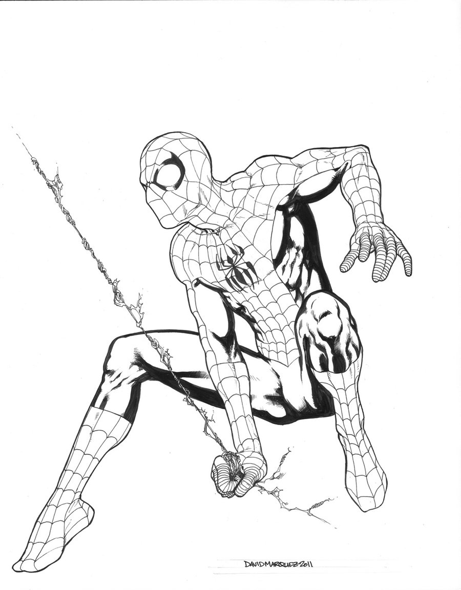 900x1152 Spider Man Inks By Davidmarquez
