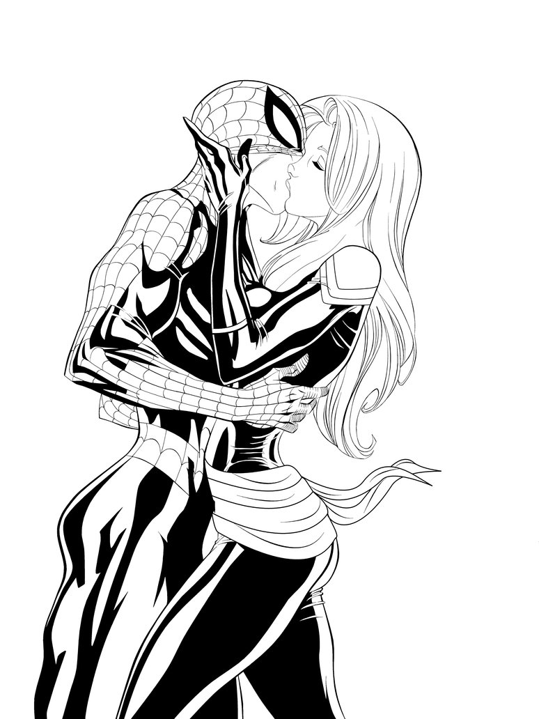 774x1032 Spider Man And Captain Marvel Ink By Spiderdude10