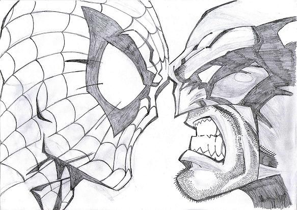 583x413 Spider Man Wolverine Black And White Drawing Comic Art