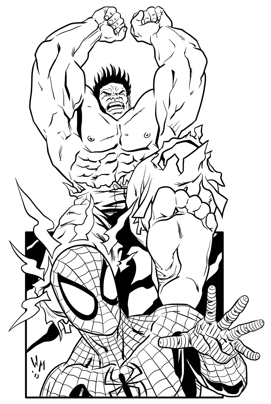 900x1340 Hulk Vs Spider Man By Quibly