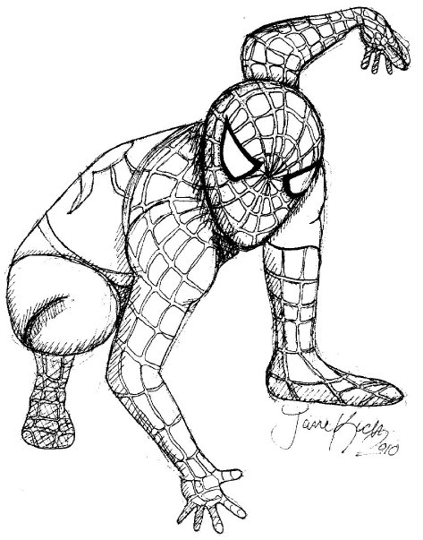 473x603 Spiderman Line Art By Inionanghrian